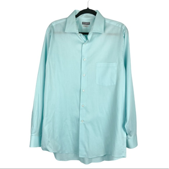 Van Heusen Other - Van Heusen Flex Regular Fit Stretch Teal Button Down Collar Dress Shirt 16 1/2